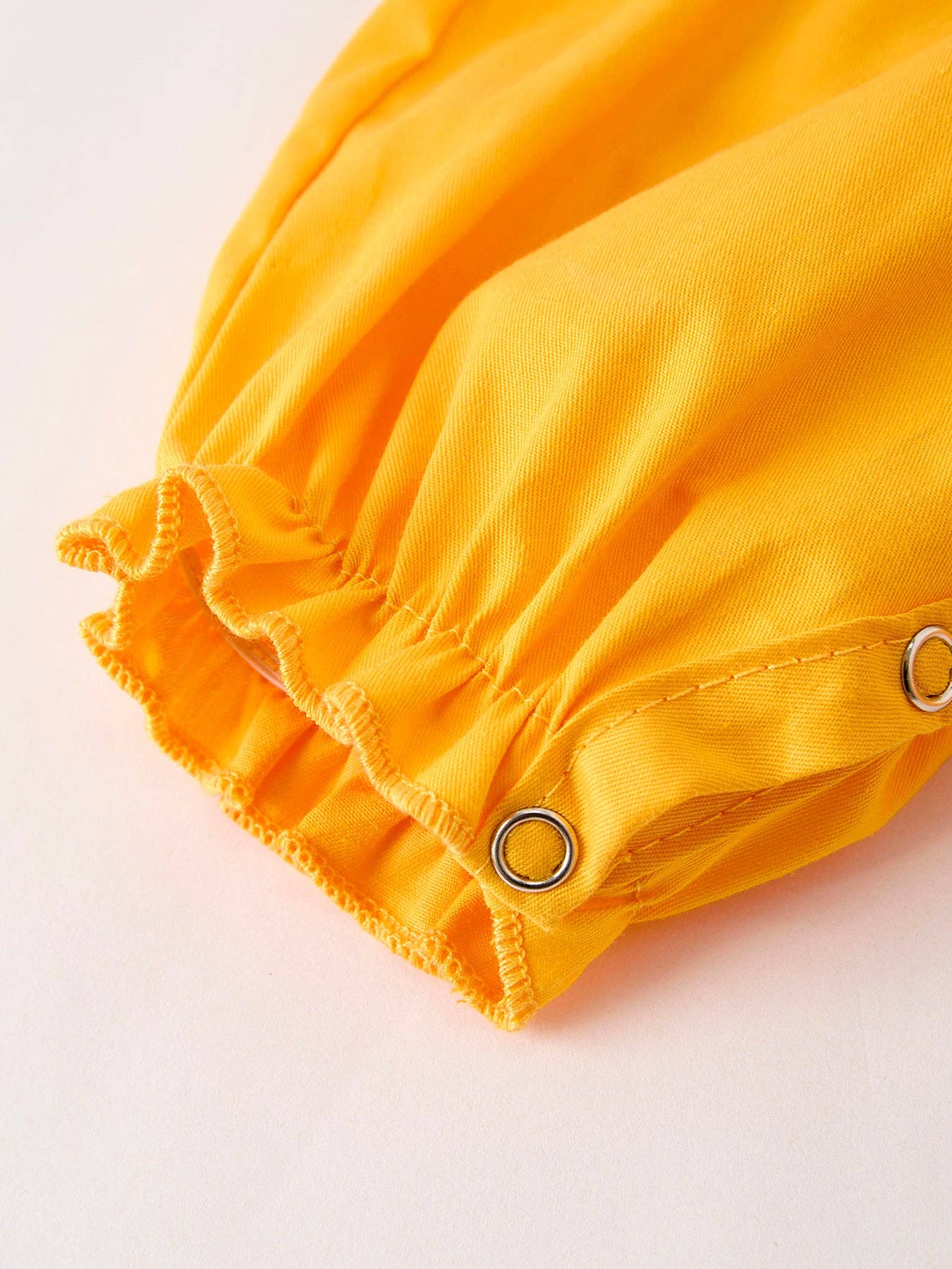 Thanksgiving Smock Embroidered Yellow Baby Girl Romper