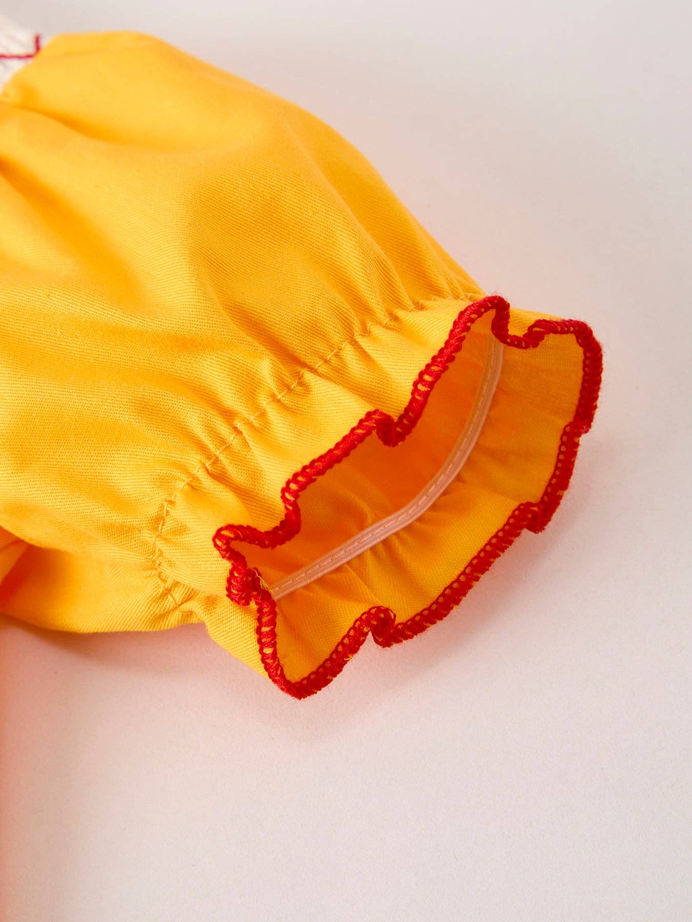 Thanksgiving Smock Embroidered Yellow Baby Girl Romper